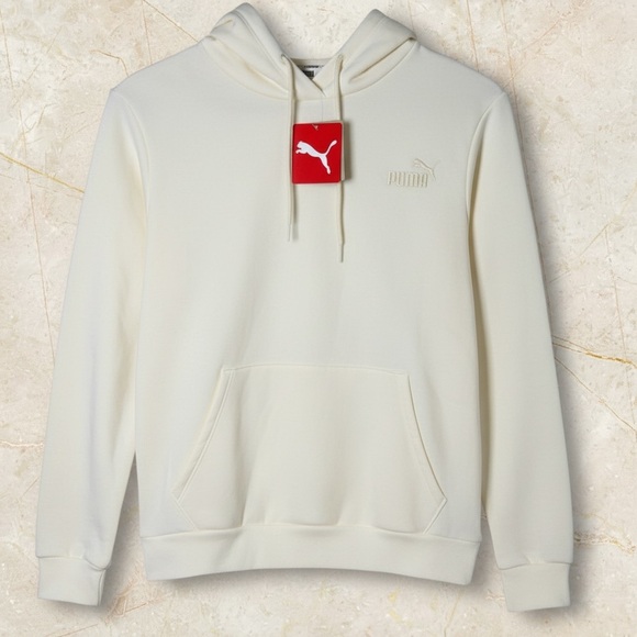 Puma Tops - NWT PUMA HOODIE WOMENS LUSCIOUS CREAM KANGAROO POCKET EMBROIDERED LOGO